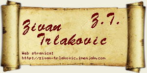 Živan Trlaković vizit kartica
